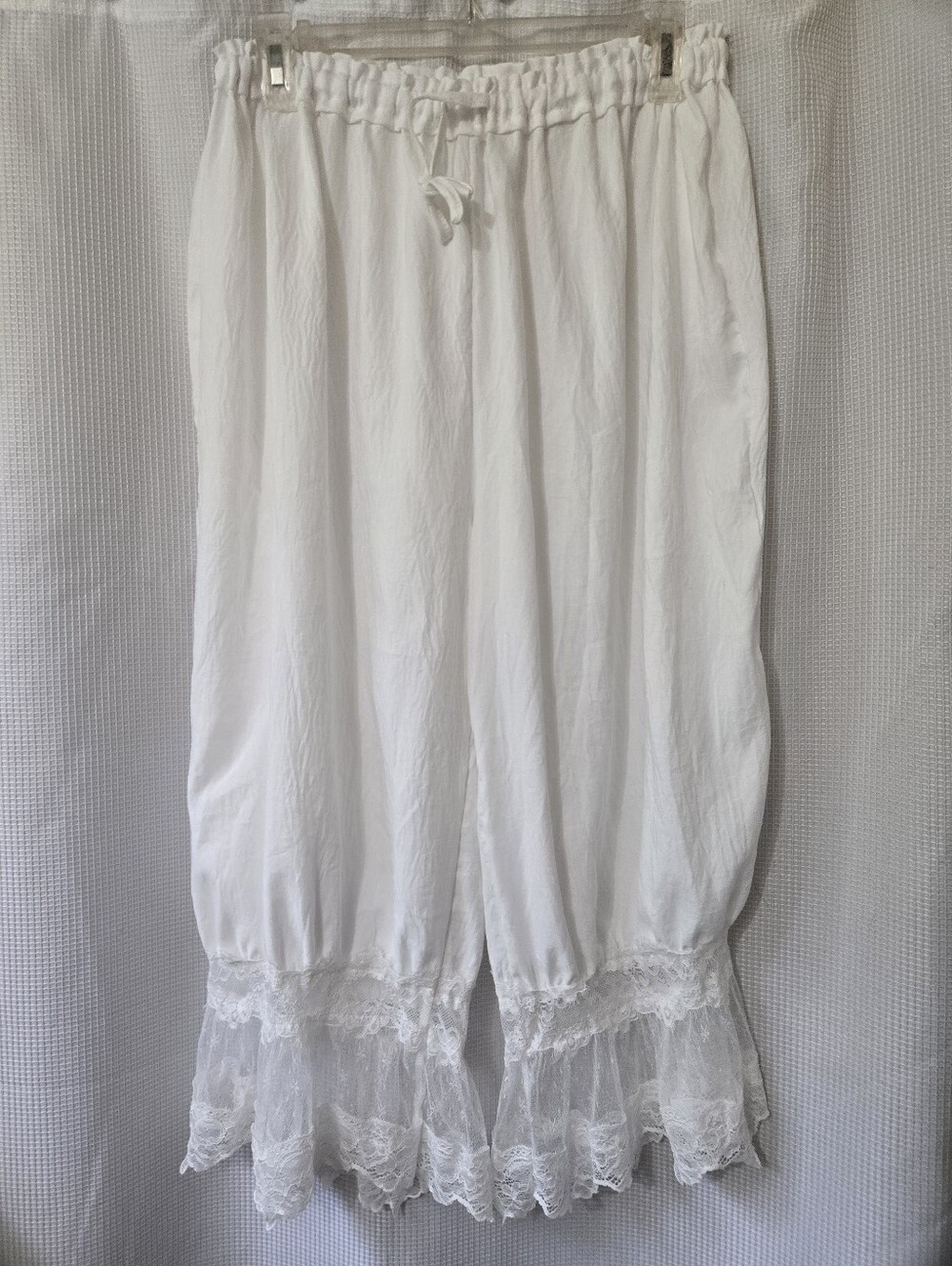 White Lace-Trim Sleep Pants